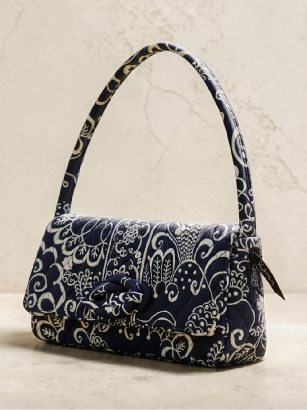 EUC! Vera Bradley Quilted Navy and White Shoulder Bag